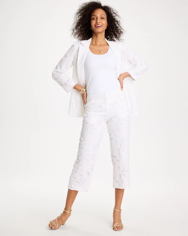 Novelty Lace Cropped Pants - image 2